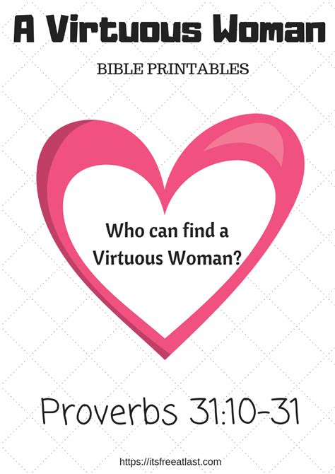 Free Bible Printables Proverbs 3110 31 A Virtuous Woman Its