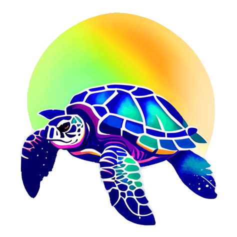 Watercolor Rainbow Sea Turtle · Creative Fabrica