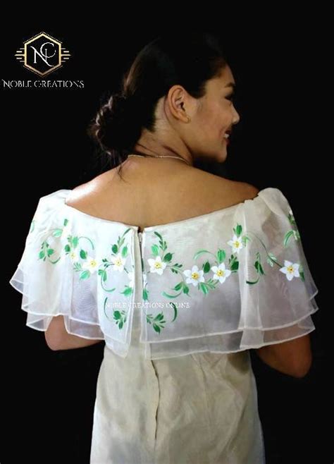 Filipiniana Dress Hand Painted Off Shoulder Gown Philippine National