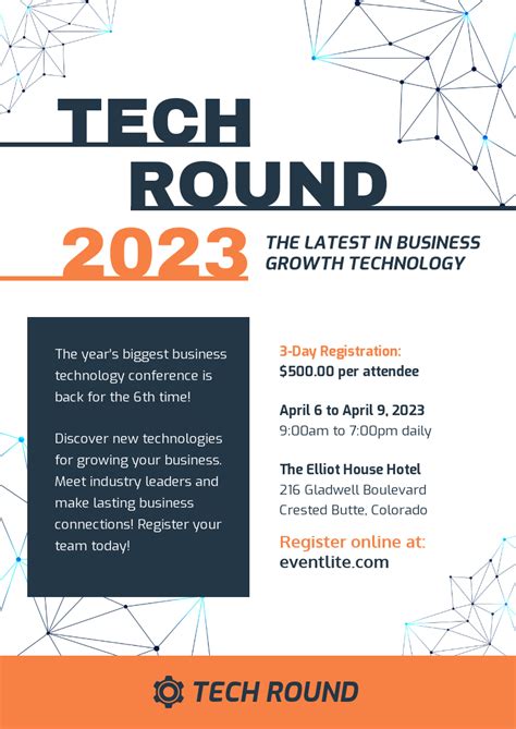 A4 Business Technology Event Poster Template Event Poster Template