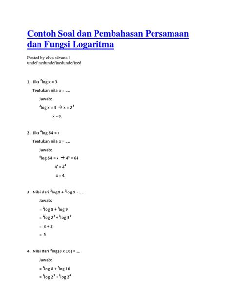 Video pembelajaran eksponen versi 2 kelas x. Contoh Soal Dan Pembahasan Persamaan Dan Fungsi Logaritma