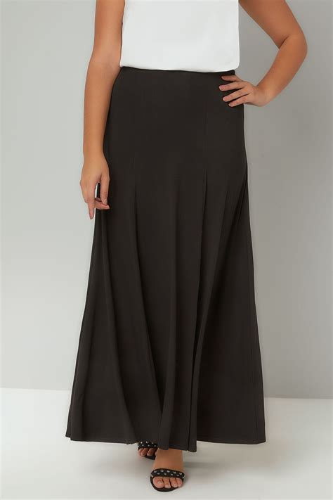 Black Jersey Maxi Skirt Plus Size 16 To 36