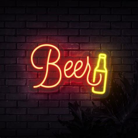 Old School Beer Neon Sign Sketch And Etch Au