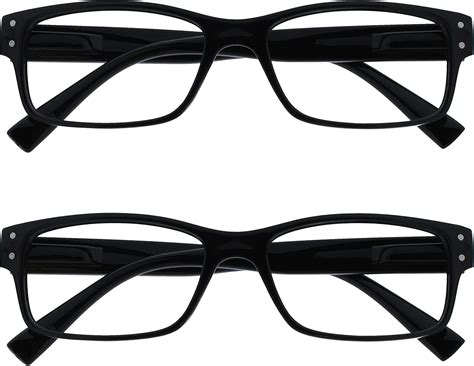 the reading glasses company 2 pack mens black large designer style readers spring hinges rr11 1