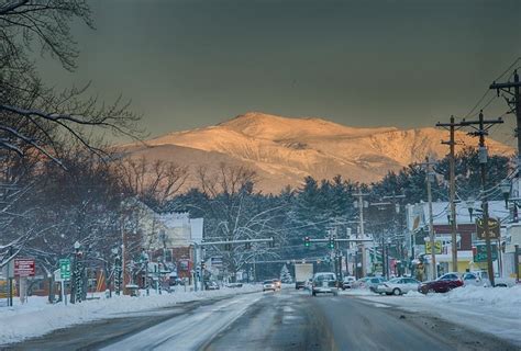 Mount Washington From North Conway Village England Winter New