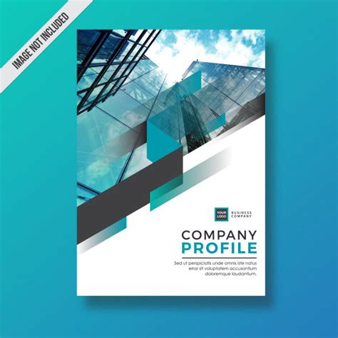 Cyan Modern Abstract Element Company Profile Design Vector