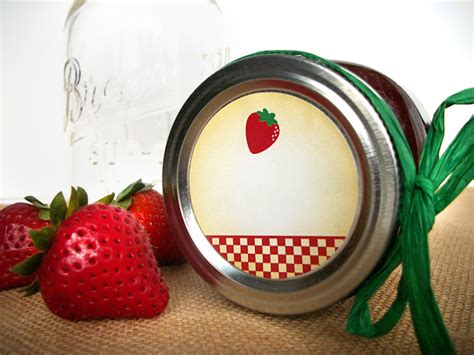 Colorful Adhesive Canning Jar Labels New Strawberry Canning Labels Kitchen Labels