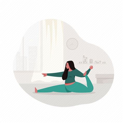 Sports Stretch Yoga Fitness Woman Illustration Download On Iconfinder