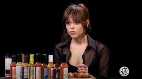 Jenna Ortega Channels Wednesday For Hot Ones Deadpans Her Way Through Spicy Wings Mashable