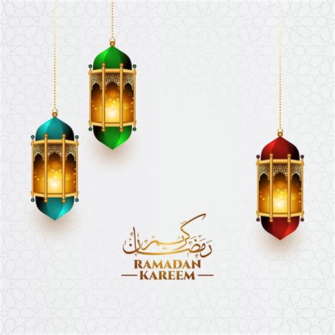 3d Ramadan Kareem Ramzan Ramazan Lanterna Saudação Ilustração Texto