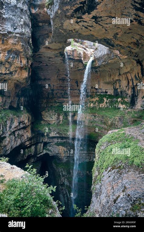 Baatara Gorge Waterfall In Lebanon Gorge Sinkhole And Natural Bridges