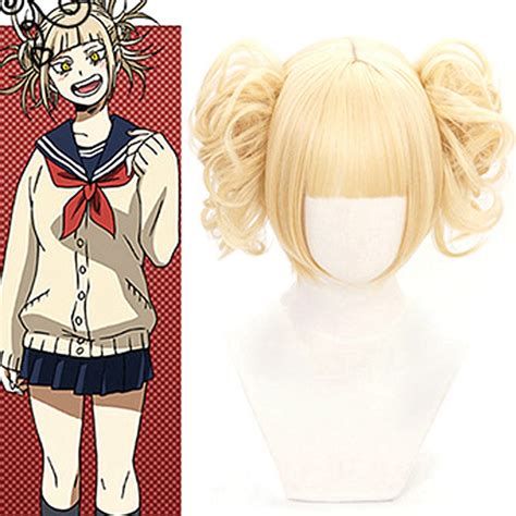 Anime Boku No Hero Academia Cross My Body Wig Cosplay Costume Himiko Toga Synthetic Hair Party