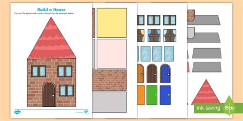 Build A House Using Shapes Activity Template Teacher Made