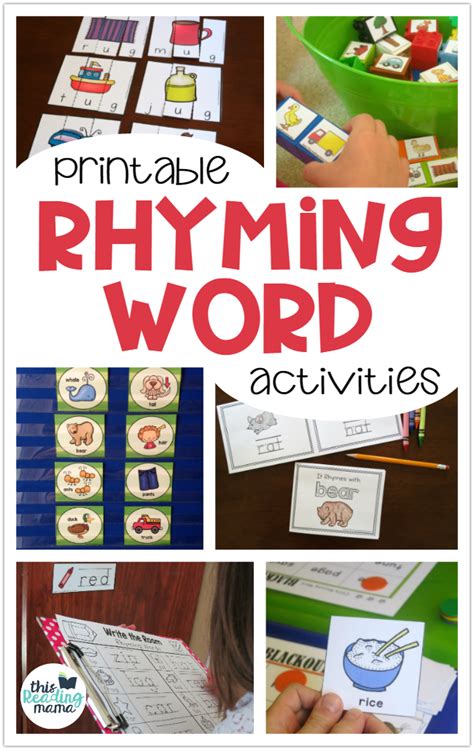 printable rhyming activities  kids  reading mama