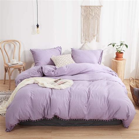 The Softy Pom Pom Purple Bed Set Purple Bedding Purple Dorm Rooms