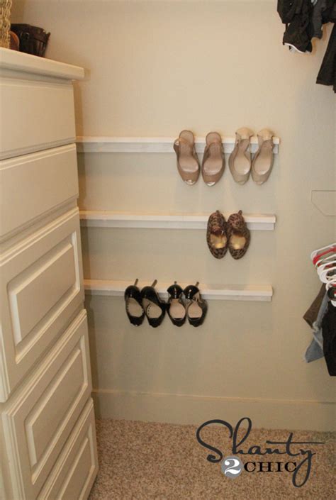 Display them on shoe slotz and you can see your shoe collections every day. Closet Organization - Shoe Organizers DIY - Shanty 2 Chic