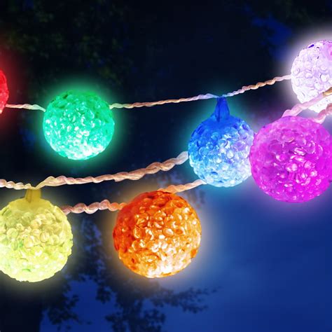 Jingle Jollys 125m Christmas Snowball String Lights Multi Colour