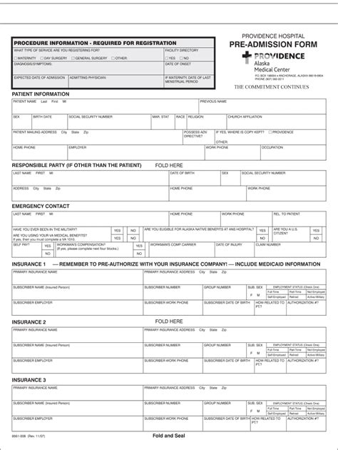 Printable Fillable Real Hospital Discharge Papers