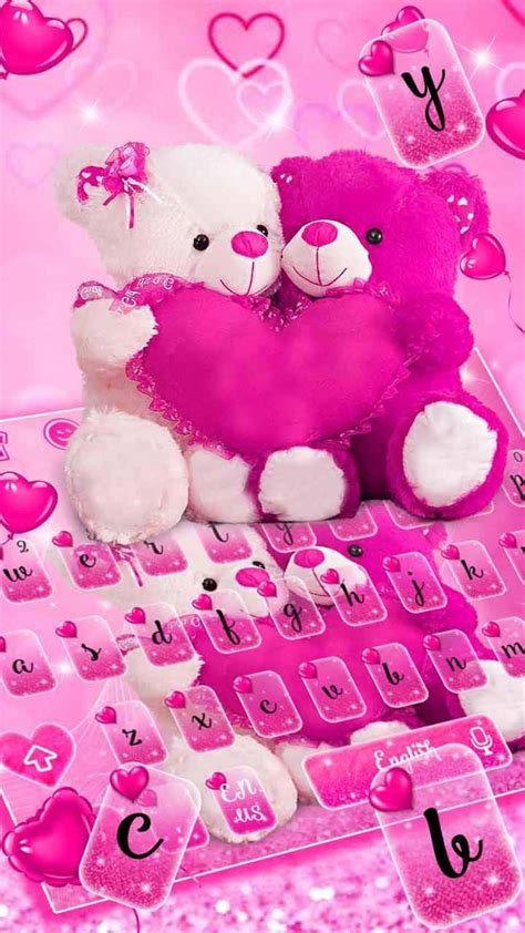 Download Cute Pink Teddy Bear Love Wallpaper