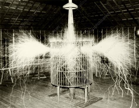 Tesla Coil Experiment Circa 1899 Stock Image C0345126 Science Photo Library