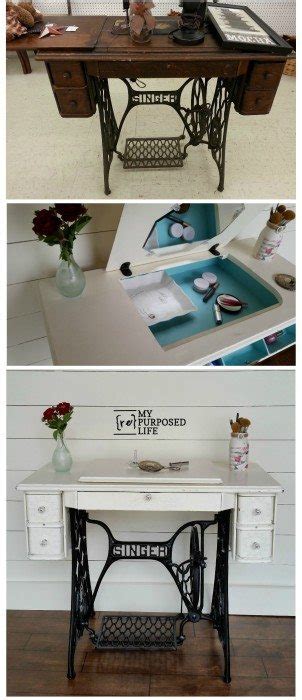Now this sewing machine cabinet has a new lease on life as a petite and. Singer Sewing Machine-MyRepurposed Life