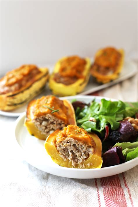 This Harvest Turkey Meatloaf Stuffed Delicata Squash Is The Perfect