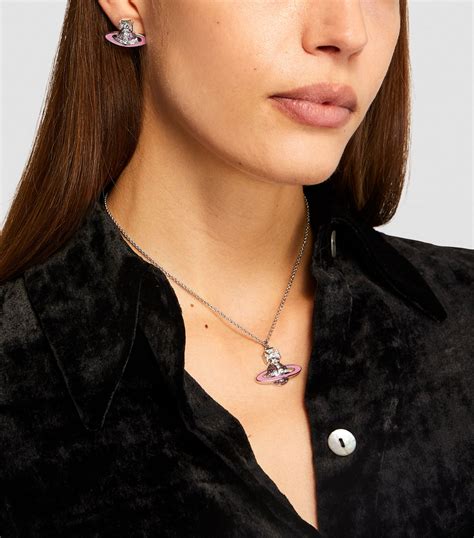 Vivienne Westwood Crystal Embellished Roxanne Stud Earrings Harrods US