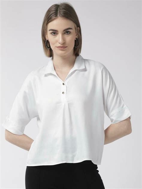 Style Quotient Women White Regular Fit Solid Casual Shirt Jiomart