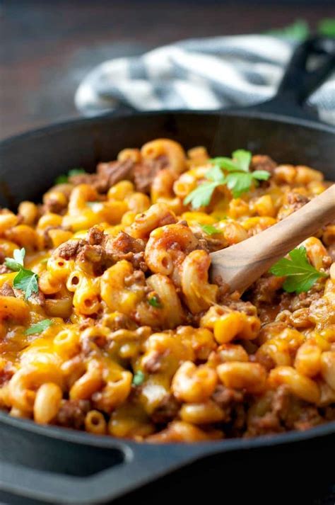 Many of these recipes call for browning the beef within the recipe itself, but if you have leftover already cooked ground beef you can skip the browning step and just add the cooked ground beef right in there. One Pan Homemade Hamburger Helper - The Seasoned Mom