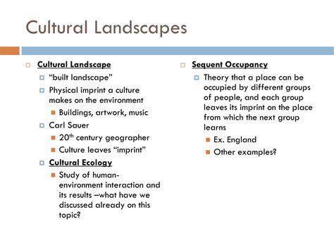 Ppt Cultural Landscapes Powerpoint Presentation Free Download Id
