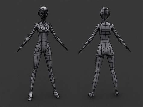 Human Manga Female Base Mesh D Model Obj Cgtrader Com