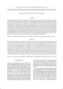 Ukm library users may not substantially or systematically download, reproduce, retain or redistribute any copyright publication (journal/book; Proses pemendekan dalam pembentukan kata submorfologi ...