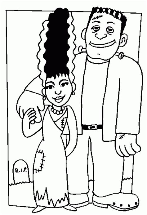 Select from 35915 printable coloring pages of cartoons, animals, nature, bible and many more. bride and Frankenstein coloring page - coloring.com