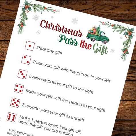 Christmas Pass The Gift PRINTABLE GAME Etsy Canada