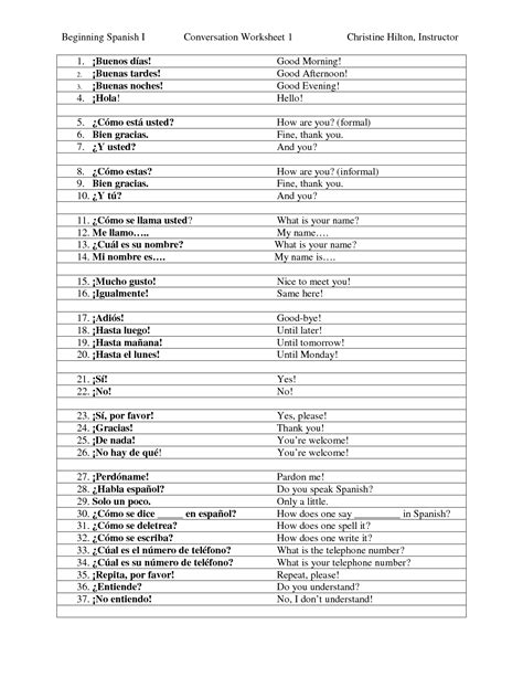 16 Best Images Of Worksheet Spanish Conversations For Beginners
