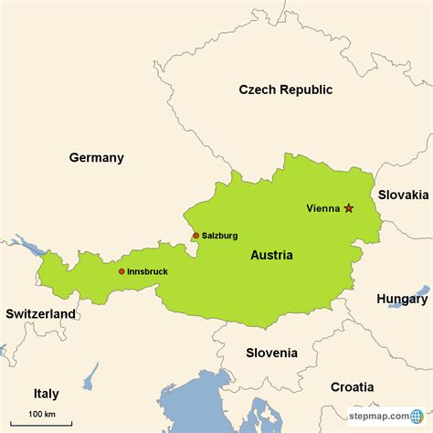 Austria Map Europe Map Of Europe Showing Austria West