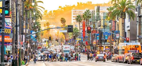 View Of World Famous Hollywood Boulevard District In Los Angeles