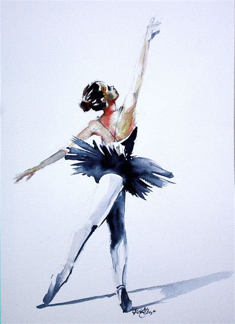Print Of Original Watercolor Painting Ballerina Dancer Wall Art 8x11