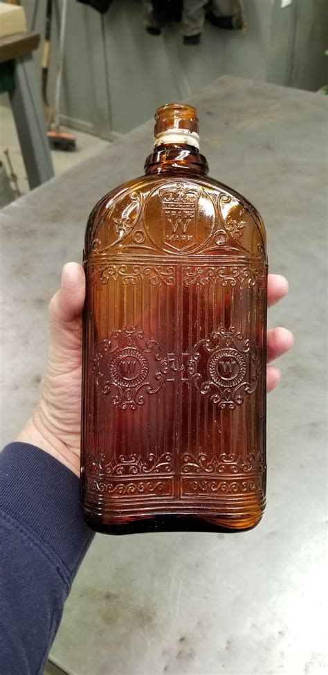 1930s 1l Hiram Walker Whiskey Bottle From A Jobsite Last Week R
