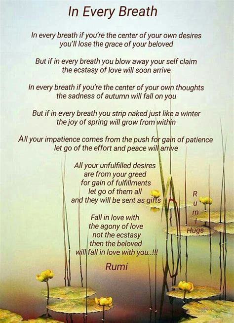 In Every Breath Poem By Rumi ️ Rumi Citaten Inspirerende Citaten