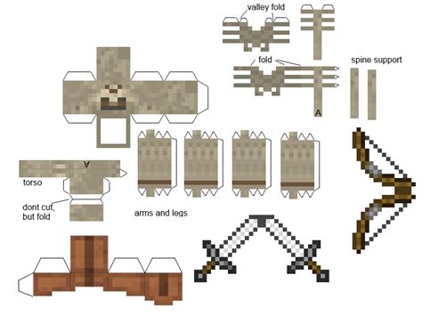 Minecraft Papercraft Mutant Wither Skeleton Statues