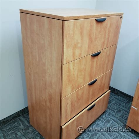 Upright lateral filing systems have been around for years. Maple 4 Drawer Lateral File Cabinet, Locking - Allsold.ca ...
