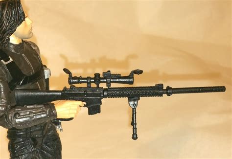 Sopmod Sniper Rifle With Scope Bipod Suppressor And Ammo Mag Black