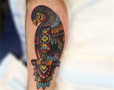 Beautiful Colored Parrot Tattoo By Green Lotus Tattoo Wolf Tattoos