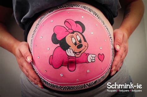 Minni Mouse Bellypaint Schmink Ienl Pregnant Belly Painting