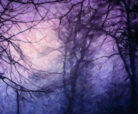 An Image Of A Beautiful Forest With Fog Painting By Lanjee Chee