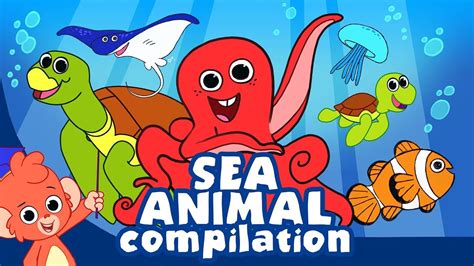 Learn Sea Animals For Kids Ocean Animal Cartoon Compilation Club