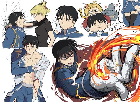 Edward Elric Alphonse Elric Riza Hawkeye And Roy Mustang Fullmetal