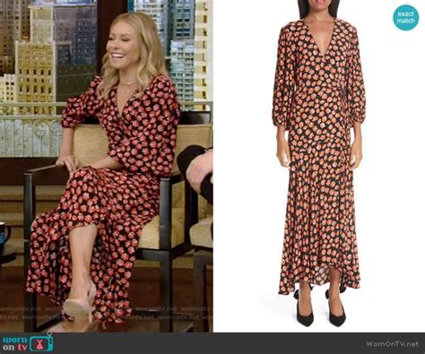 Kellys Black Floral Wrap Dress On Live With Kelly And Ryan Wrap