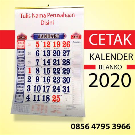 Cetak Kalender Murah 2020 Di Jakarta Timur Cepat Berkualitas Bejo Print